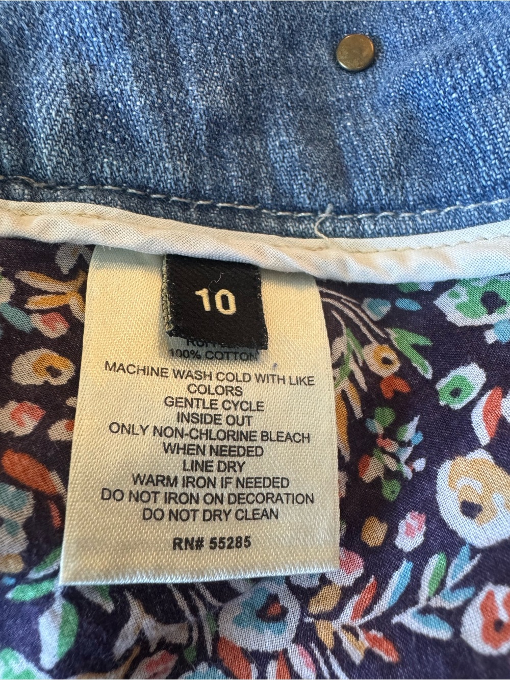 Y2K Express Denim & Floral Ruffle Micro Mini Skirt | Studs Gems Boho Festival - Picture 12 of 13